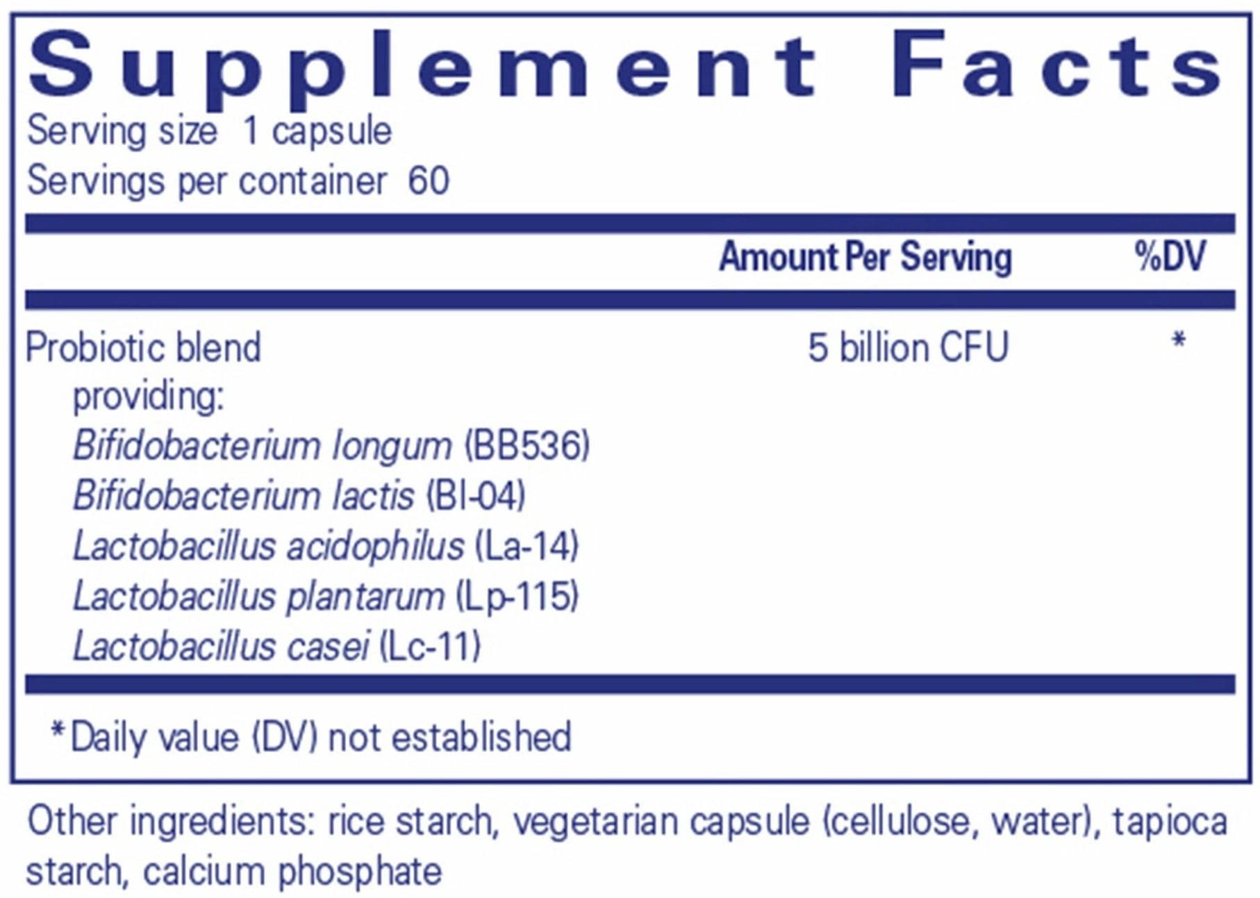 Pure Encapsulations Probiotic IMM Ingredients 