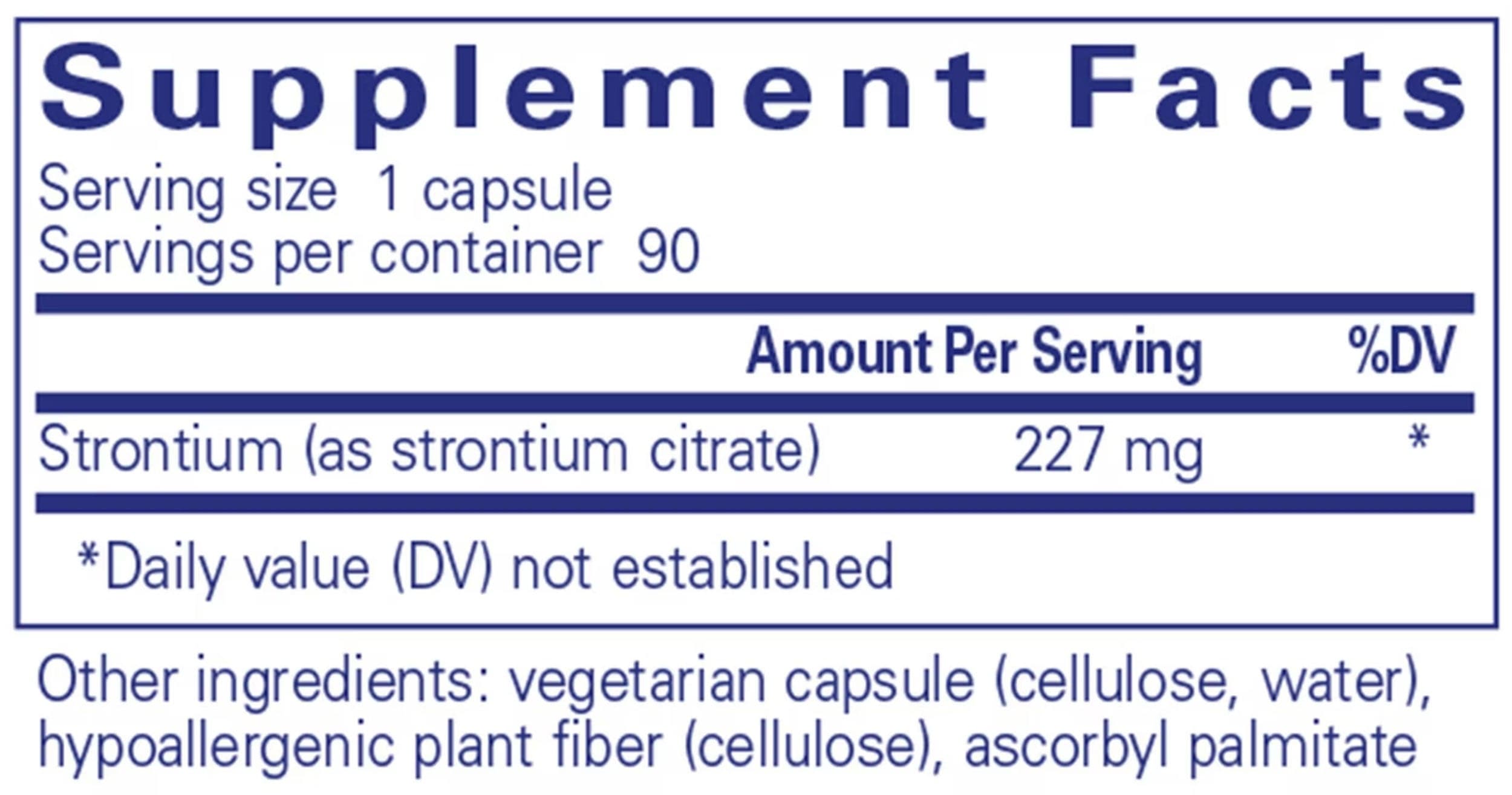 Pure Encapsulations Strontium (citrate) Ingredients 