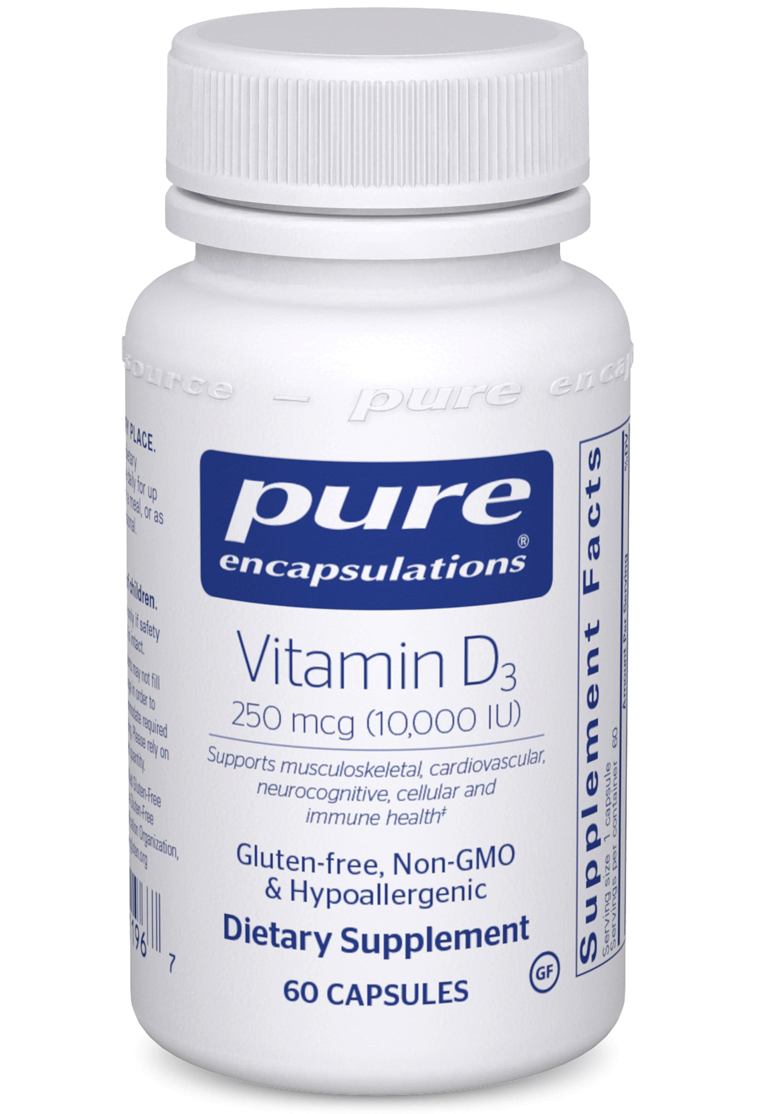 Pure Encapsulations Vitamin D3 250 mcg (10,000 IU)
