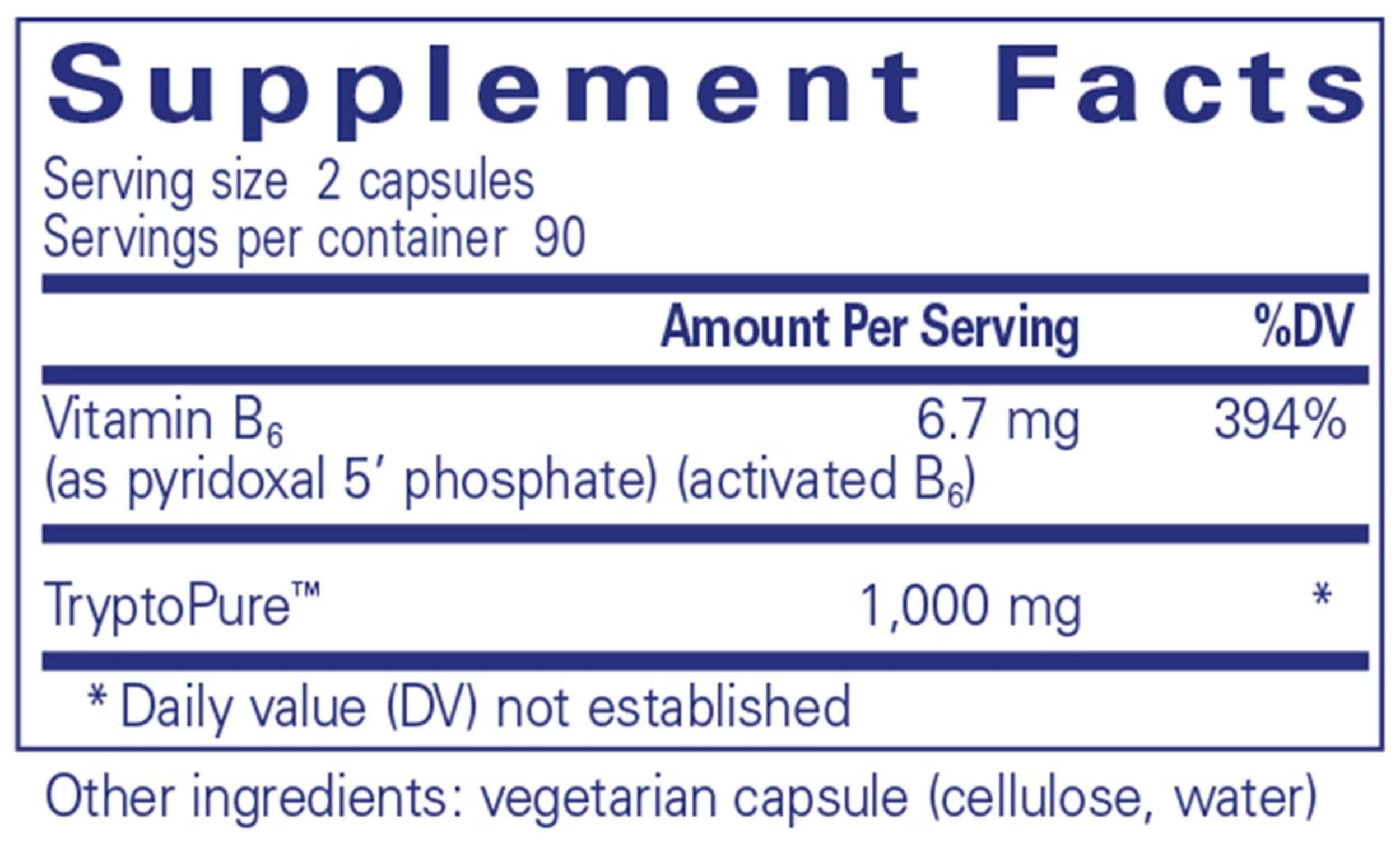 Pure Encapsulations L-Tryptophan Ingredients 