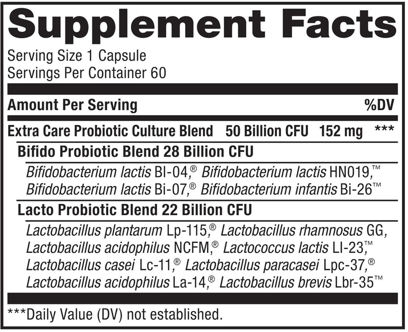 Renew Life Ultimate Flora Extra Care 50B Ingredients