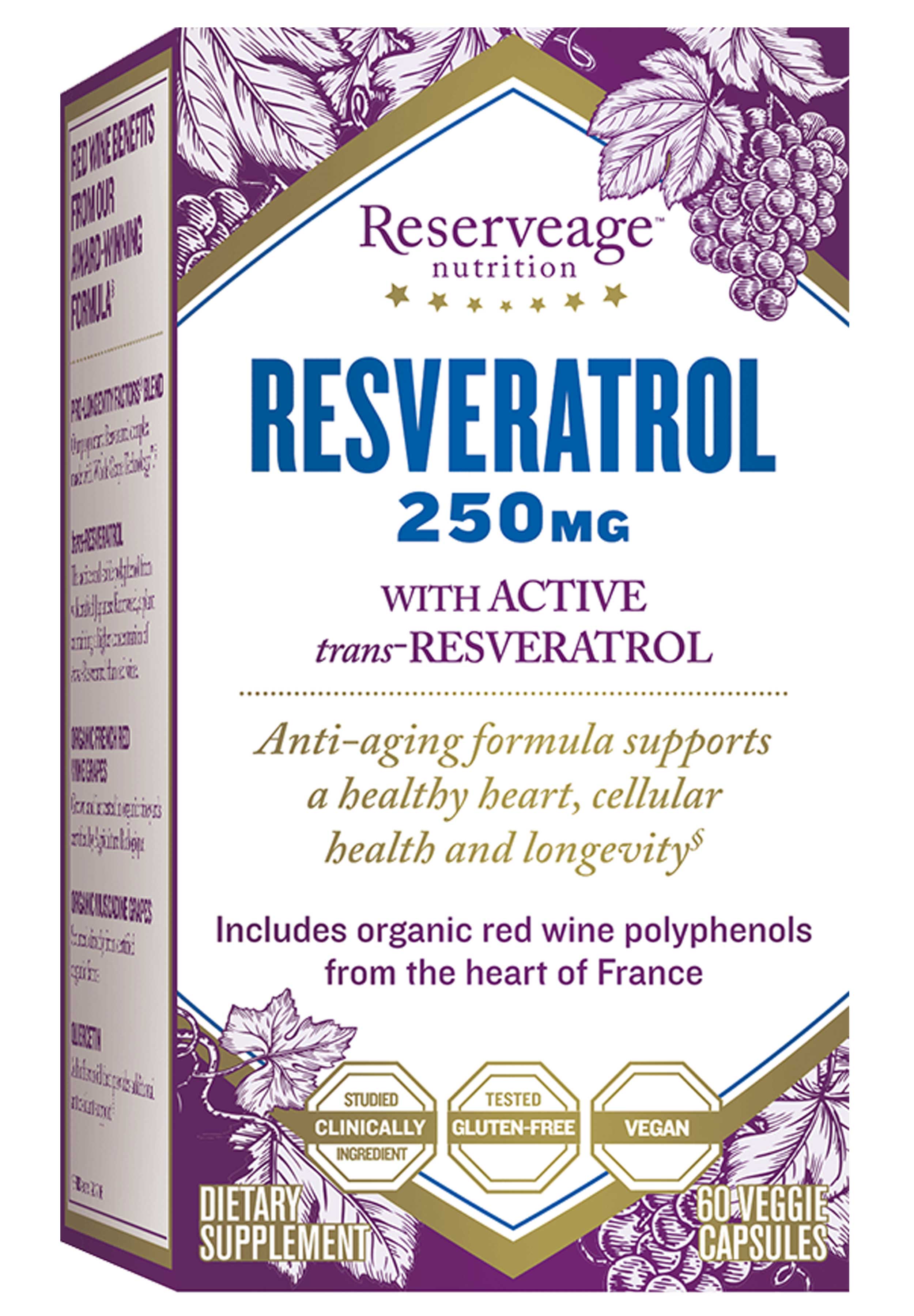 Reserveage Nutrition Resveratrol 250mg