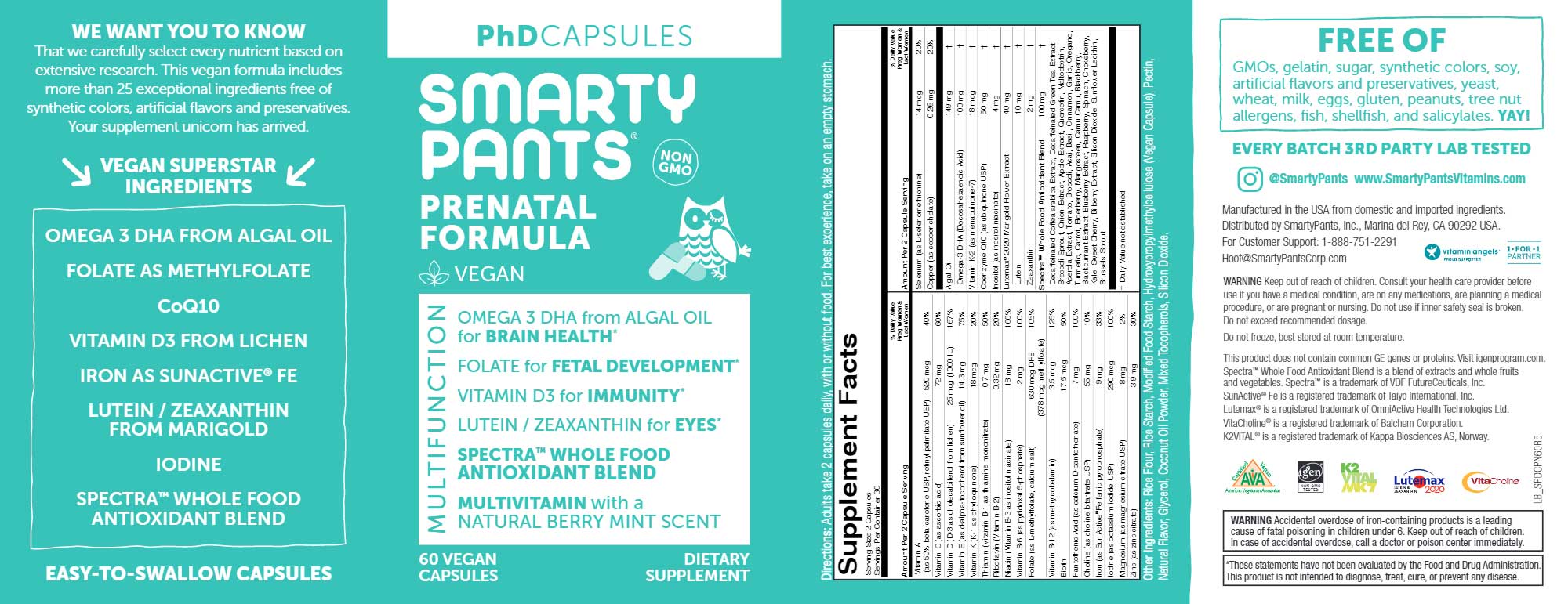 SmartyPants PhD Prenatal Formula Ingredients
