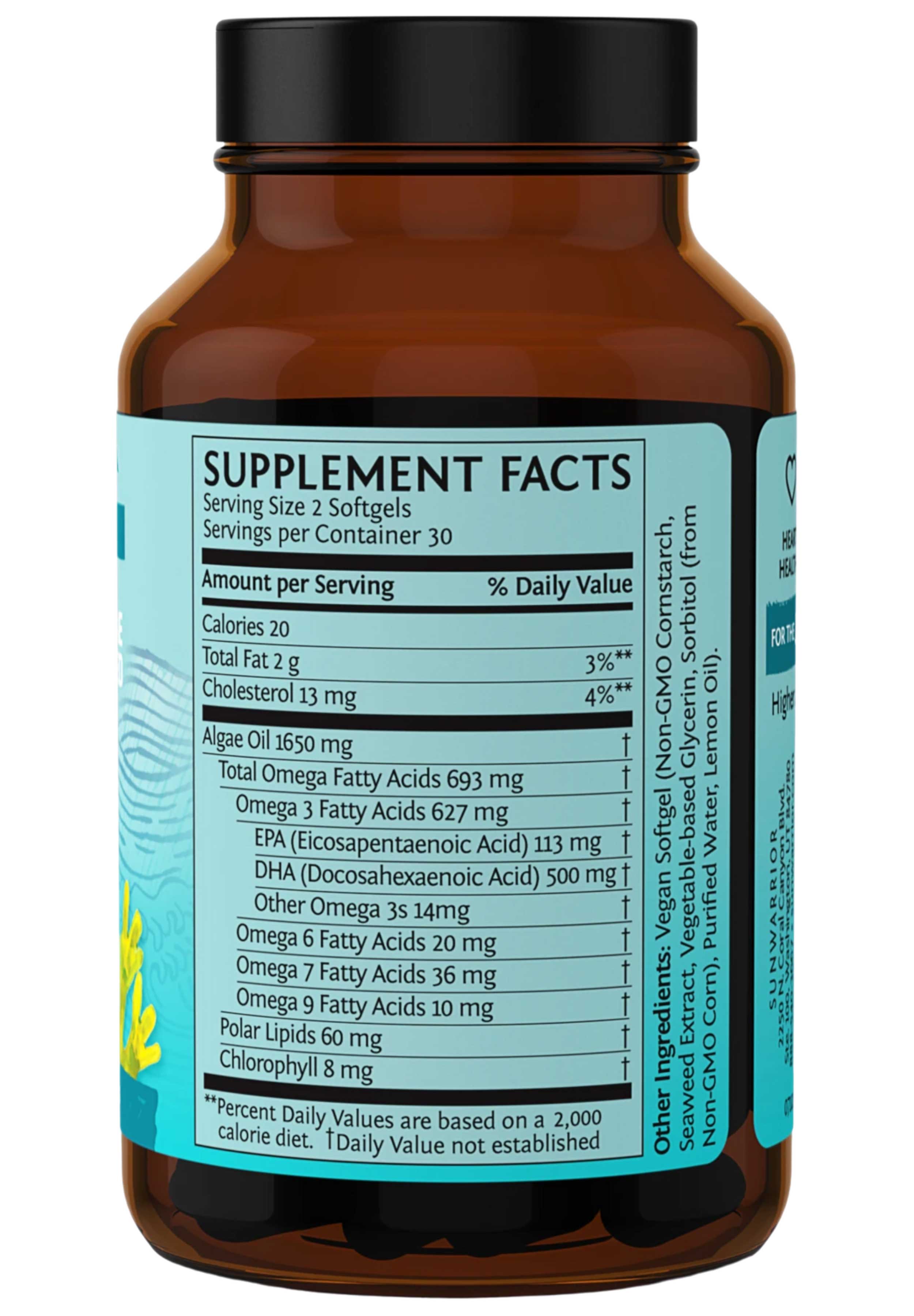 Sunwarrior Omega Vegan DHA EPA Ingredients