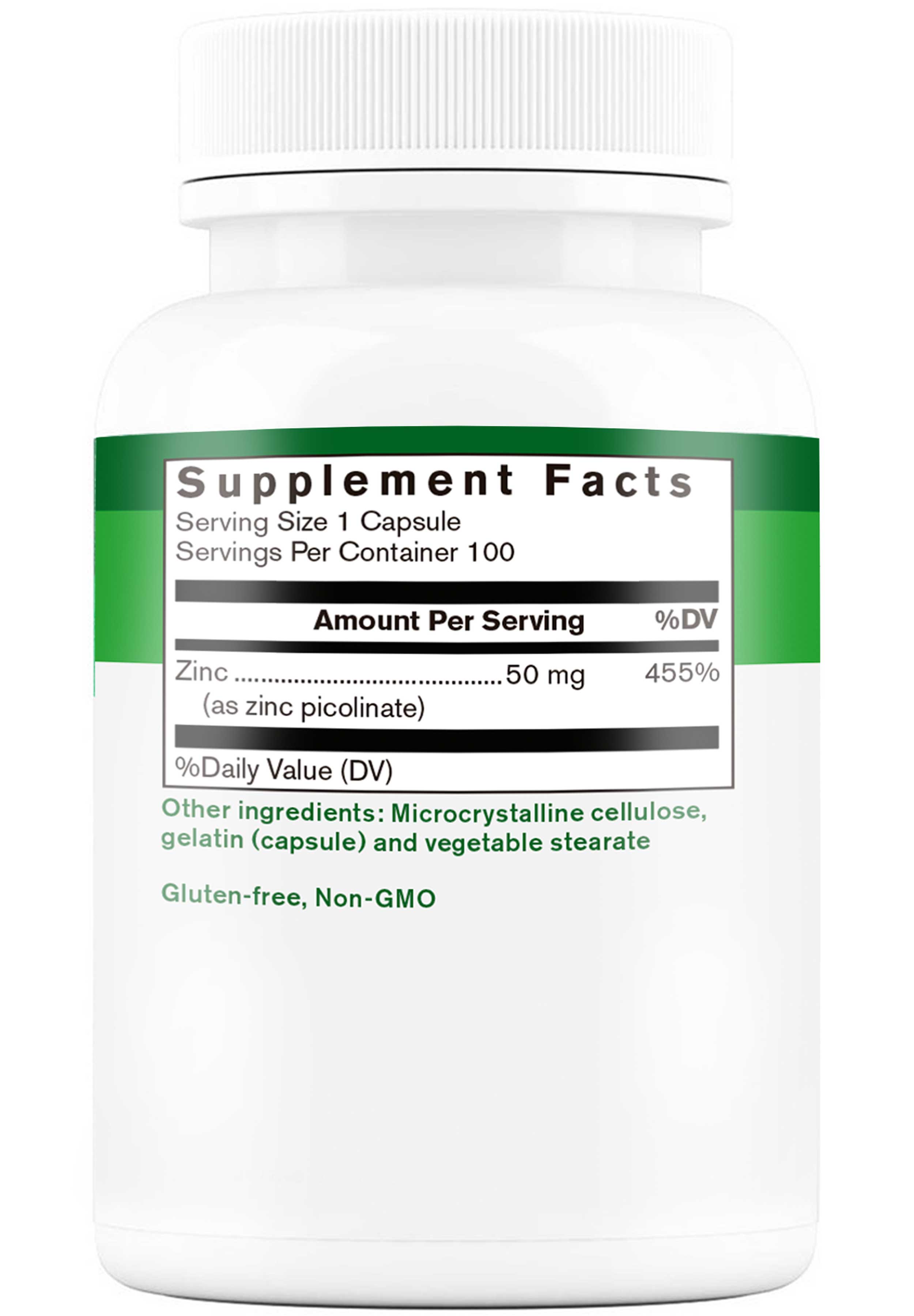 Supplement First Zinc Picolinate 50 mg Ingredients