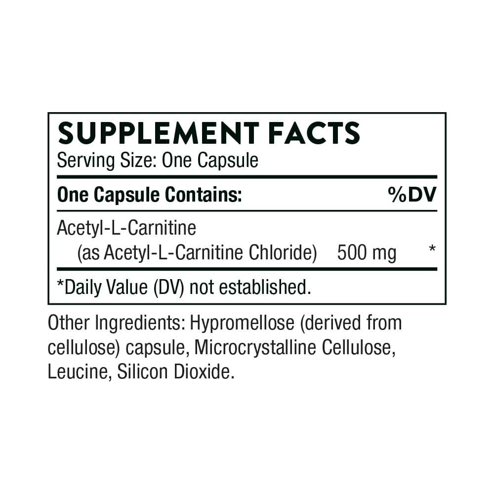 Thorne Research Acetyl-L-Carnitine (formerly Carnityl) Ingredients