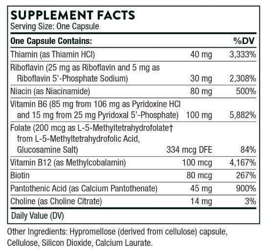 Thorne Research B-Complex #6 Ingredients