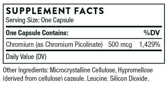 Thorne Research Chromium Picolinate Ingredients