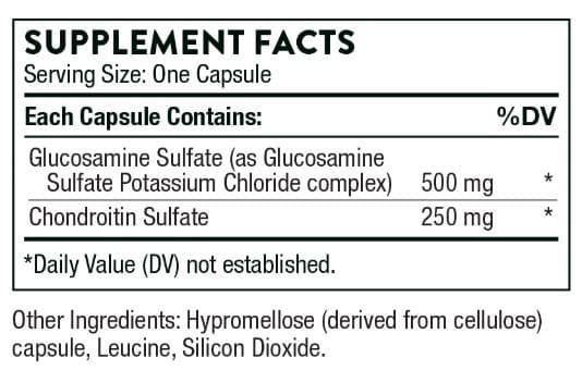 Thorne Research Glucosamine & Chondroitin Ingredients