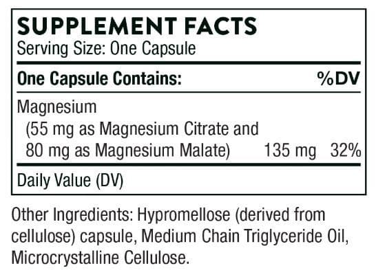 Thorne Research Magnesium CitraMate Ingredients