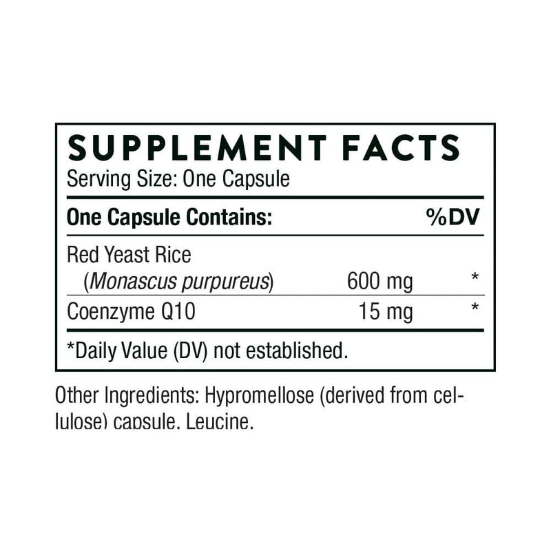 Thorne Research Red Yeast Rice + CoQ10 (formerly Choleast) Ingredients