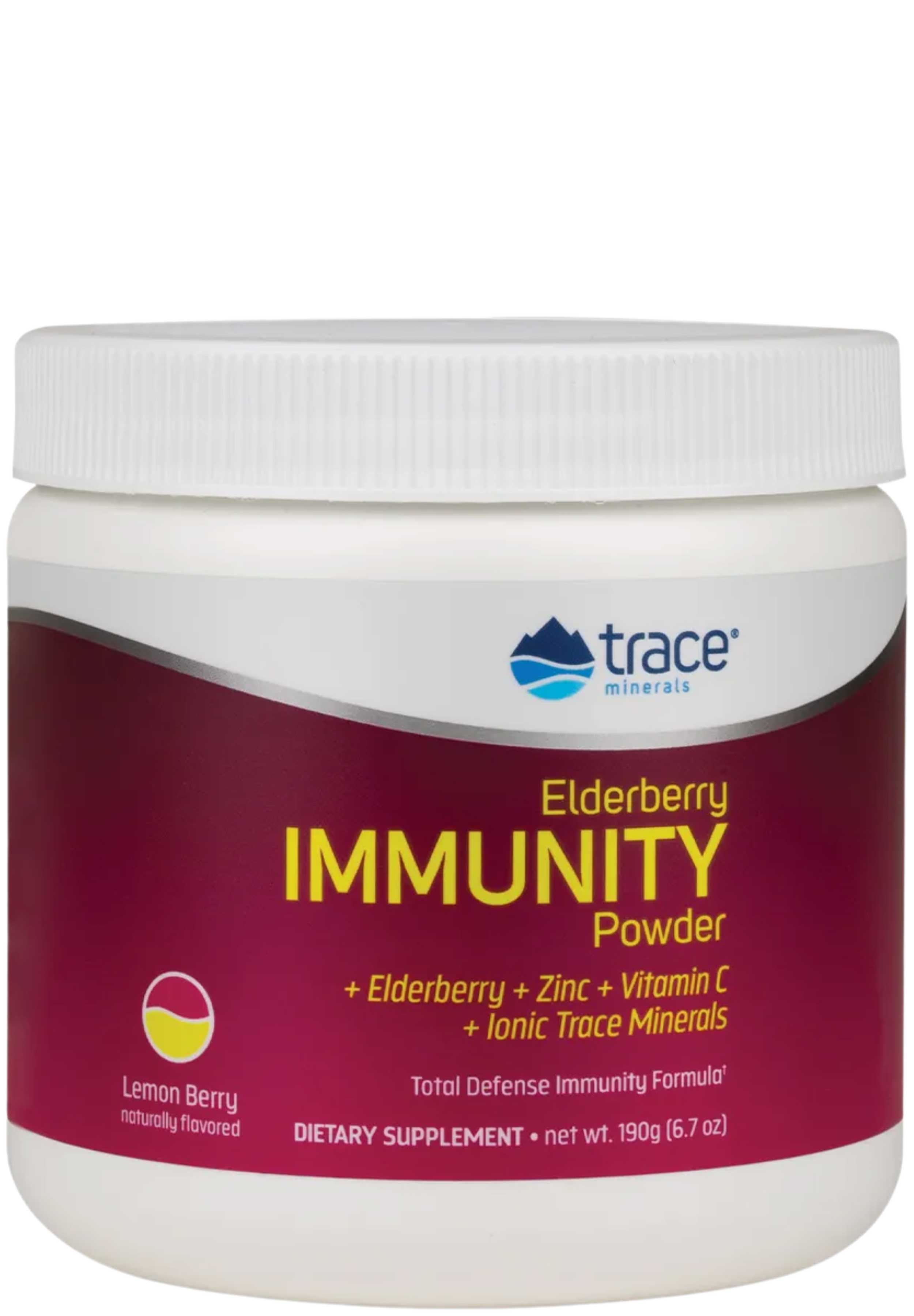 Trace Minerals Research Elderberry Immunity Powder Lemon Berry
