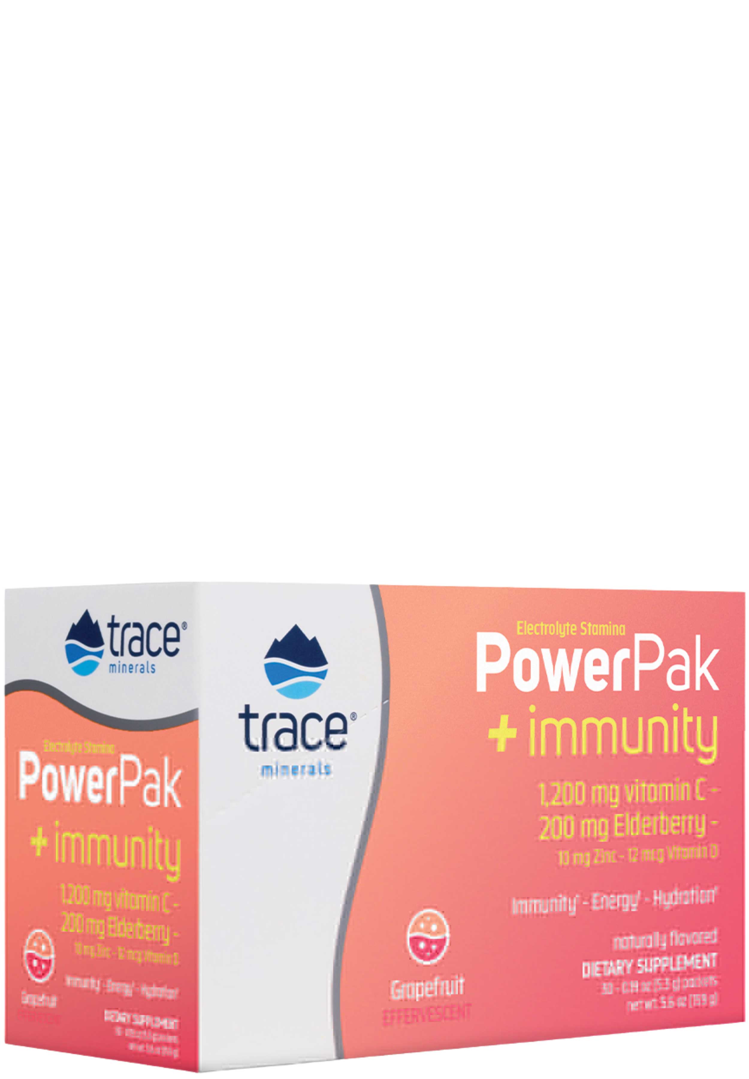 Trace Minerals Research Electrolyte Stamina Power Pak+ Immunity Grapefruit
