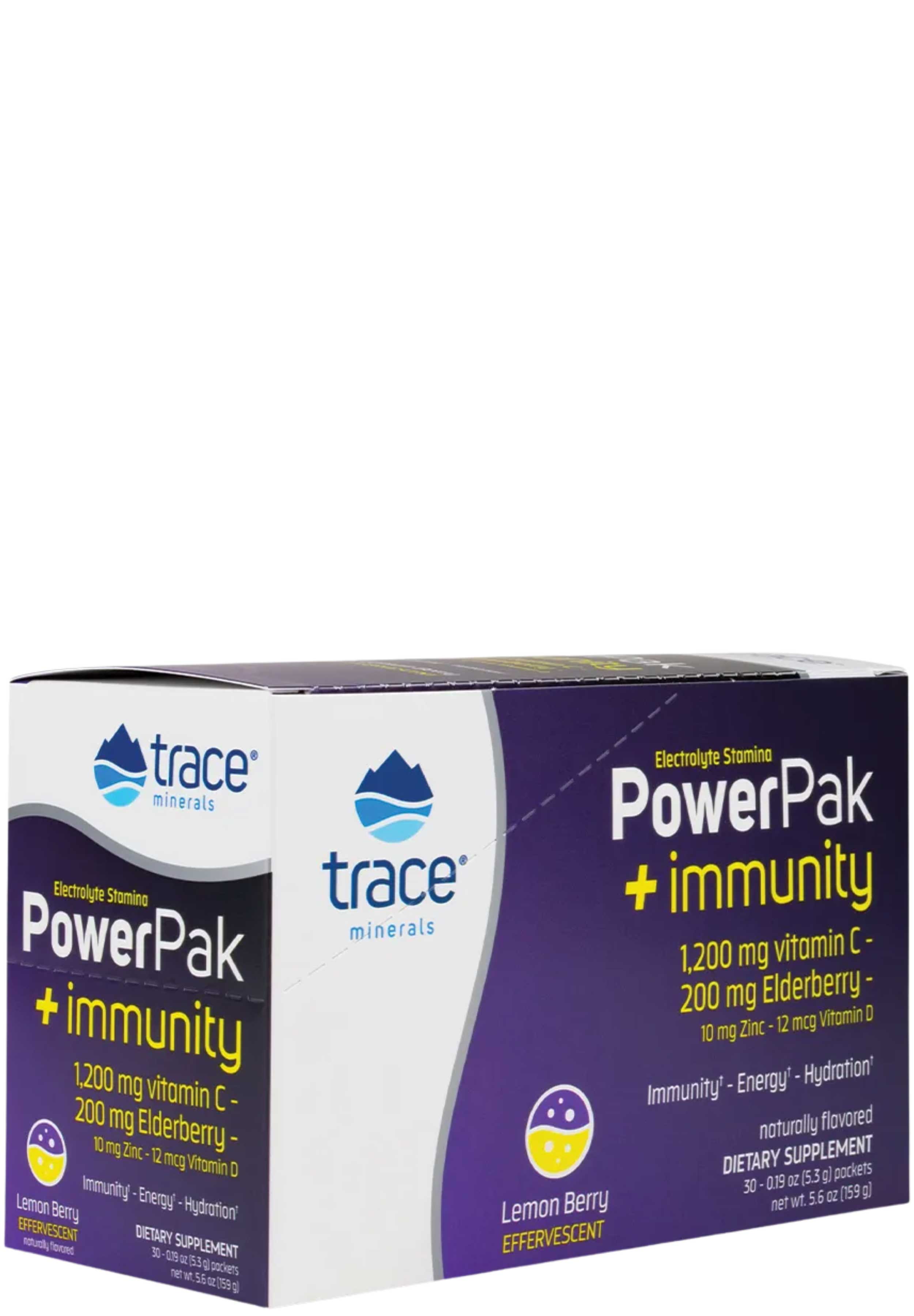 Trace Minerals Research Electrolyte Stamina Power Pak+ Immunity Lemon Berry