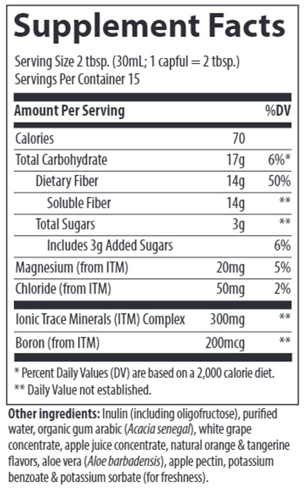 Trace Minerals Research Fiber 14g Ingredients