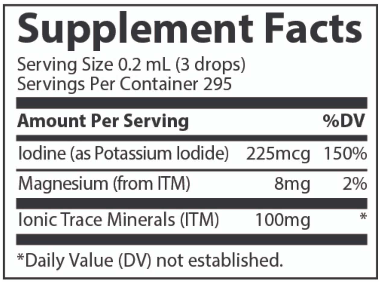 Trace Minerals Research Ionic Iodine Ingredients