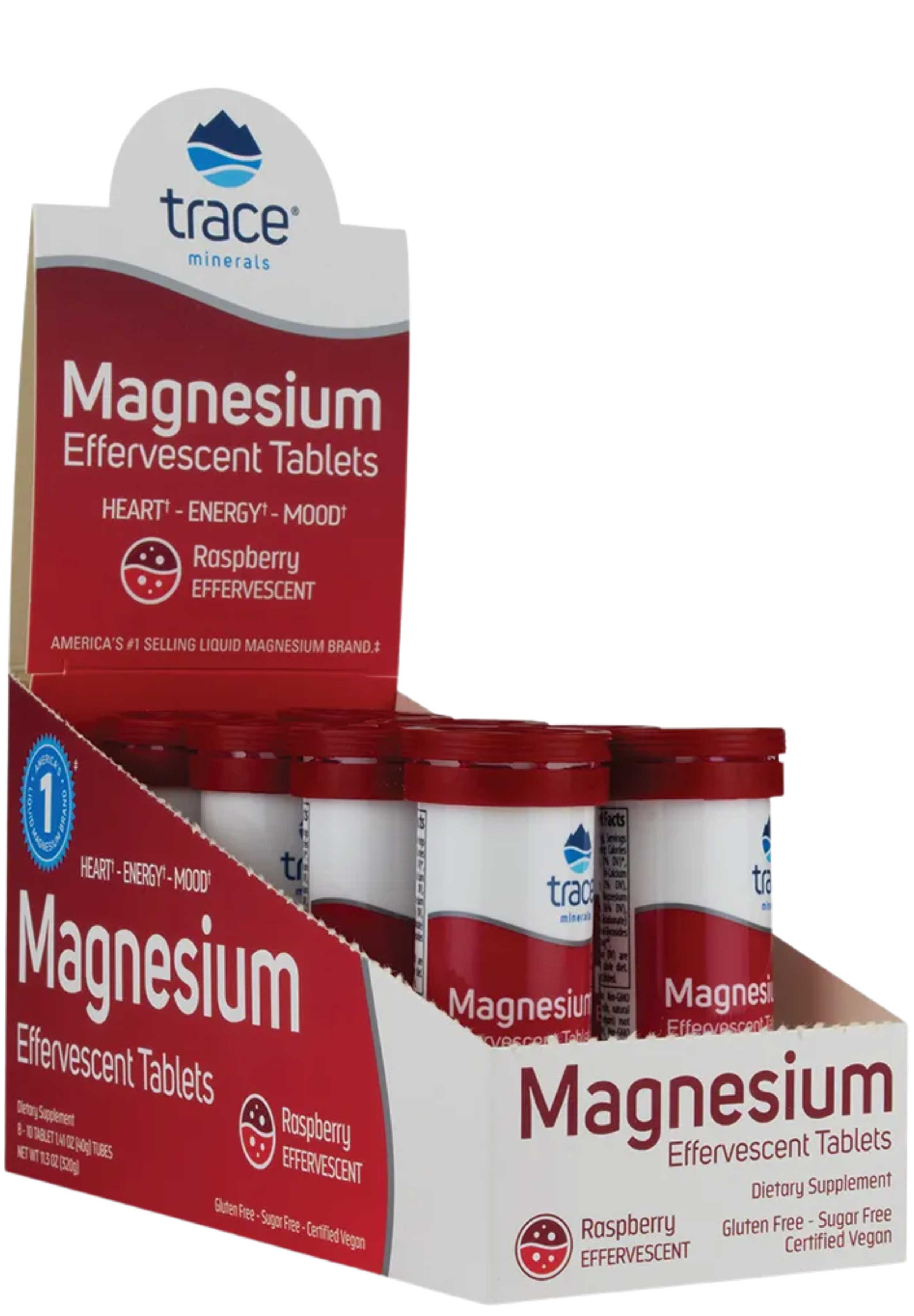Trace Minerals Research Magnesium Effervescent Tablets Raspberry