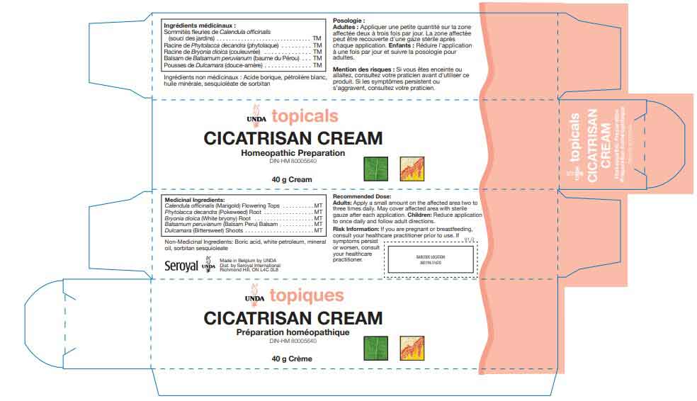 UNDA Cicatrisan Cream Label