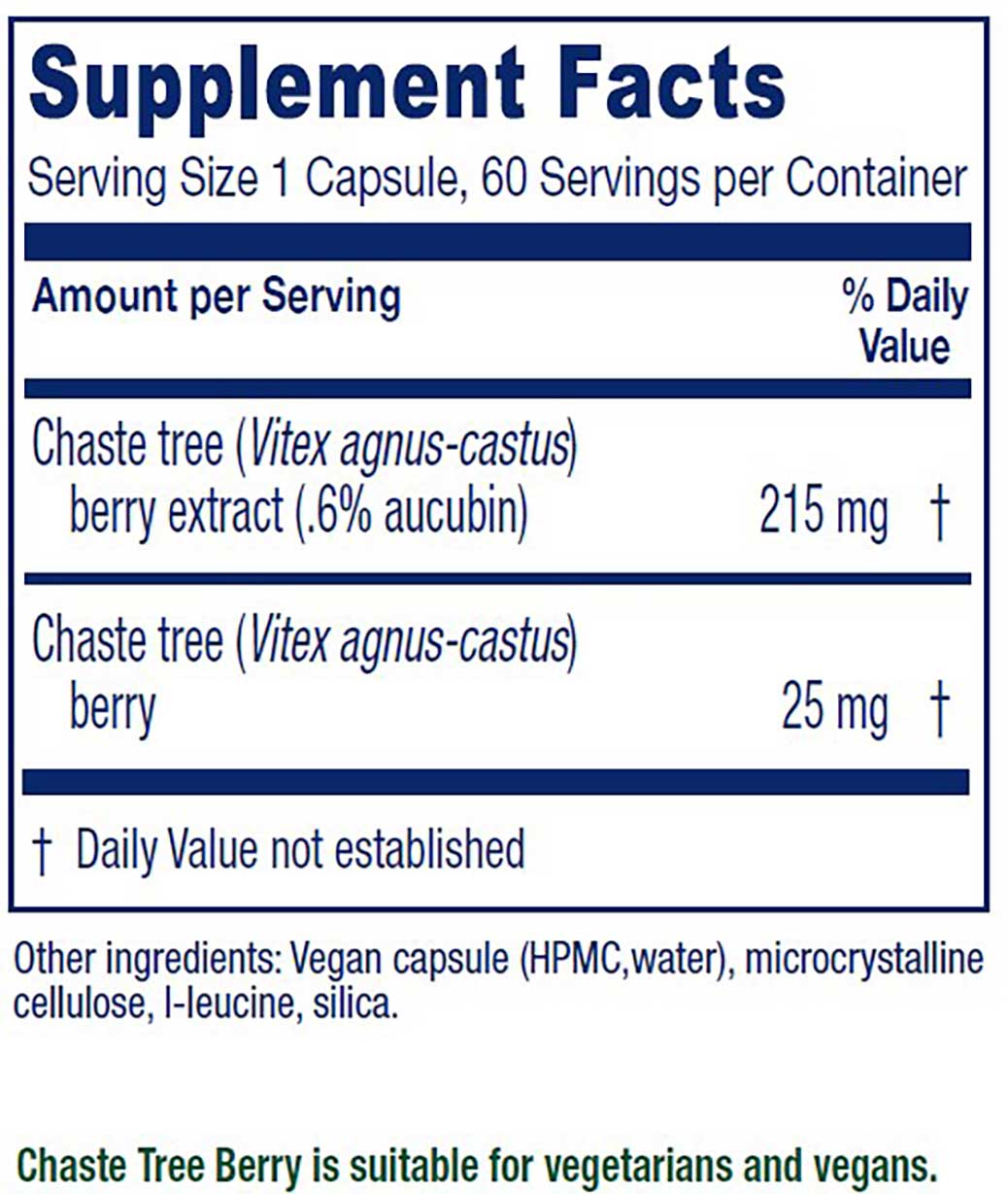 Vitanica Chaste Tree Berry Ingredients