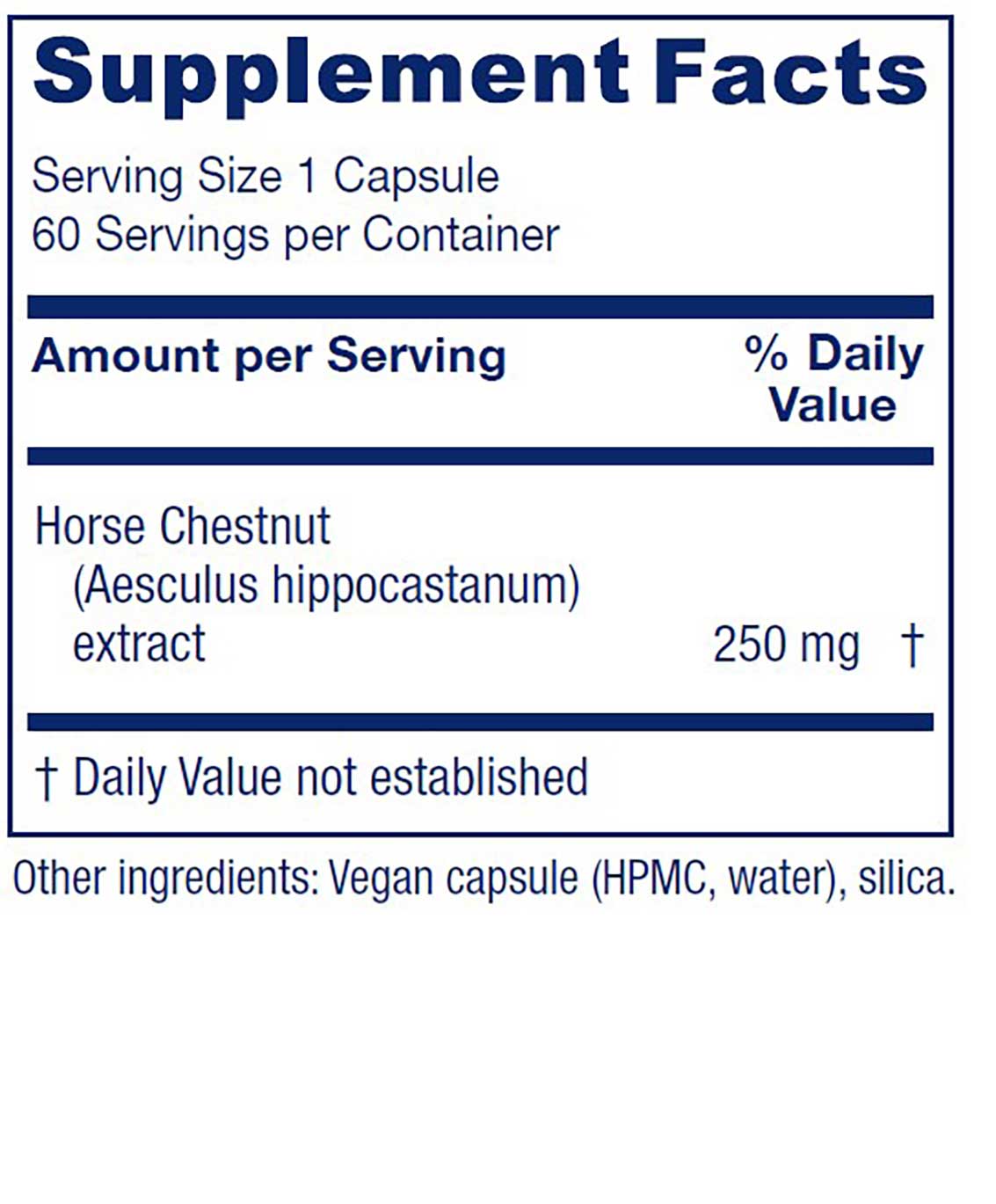 Vitanica Horse Chestnut Ingredients