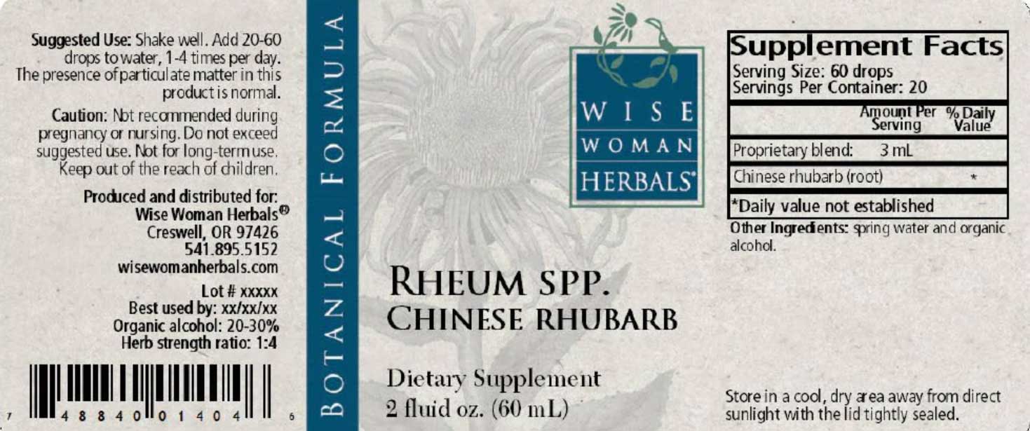 Wise Woman Herbals Rheum Palmatum Chinese Rhubarb Label