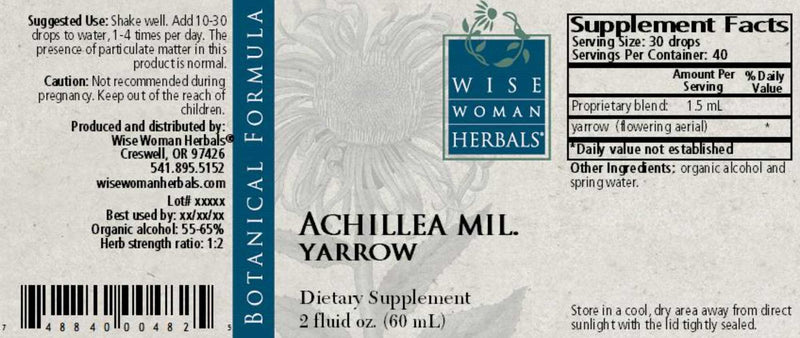 Wise Woman Herbals Achillea Millefolium Yarrow Ingredients