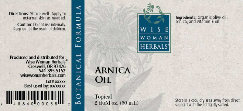 Wise Woman Herbals Arnica Oil Label