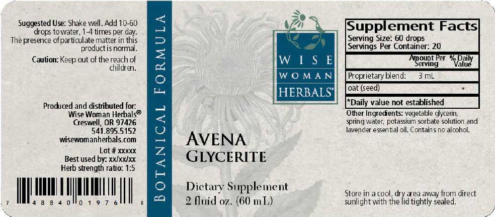 Wise Woman Herbals Avena Glycerite Label