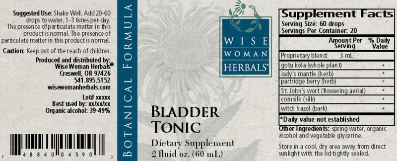 Wise Woman Herbals Bladder Tonic Label