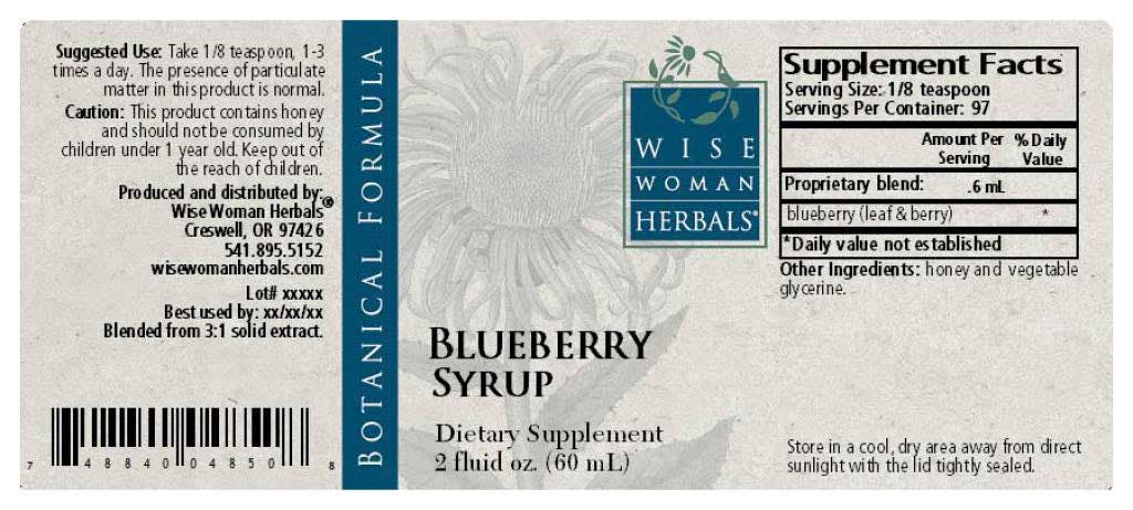 Wise Woman Herbals Blueberry Syrup Label