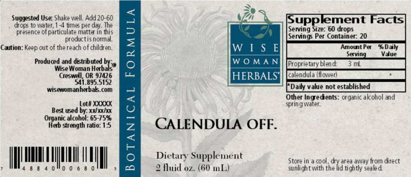Wise Woman Herbals Calendula Officinalis Label