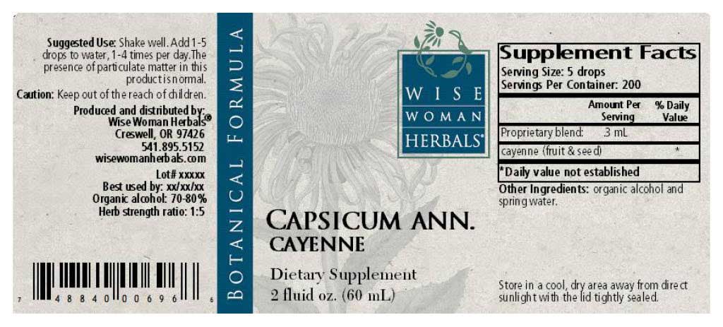 Wise Woman Herbals Capsicum Annuum Cayenne Label
