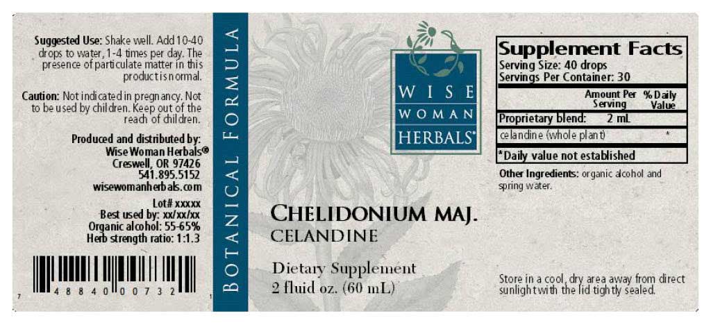 Wise Woman Herbals Chelidonium Majus Celandine Label