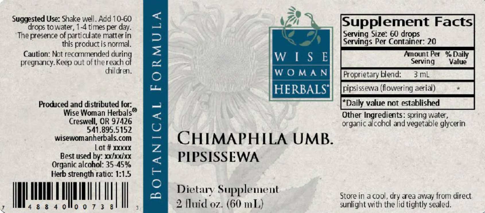 Wise Woman Herbals Chimaphila Umbellata Pipsissewa Label