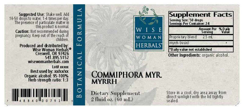 Wise Woman Herbals Commiphora Myrrha Myrrh Label