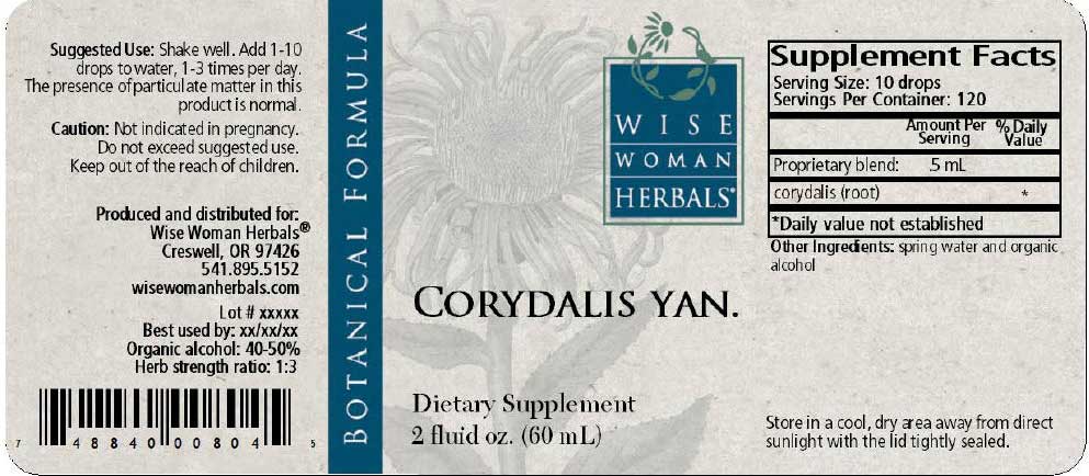 Wise Woman Herbals Corydalis Yanhusuo Label