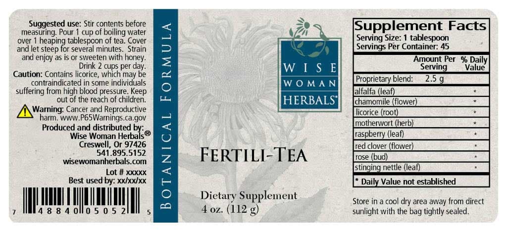 Wise Woman Herbals Fertili Tea Label