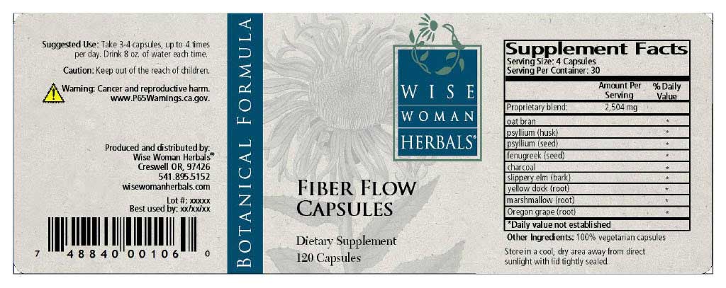 Wise Woman Herbals Fiber Flow Capsules Label