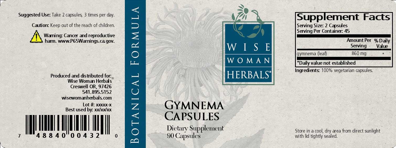 Wise Woman Herbals Gymnema Caps Label