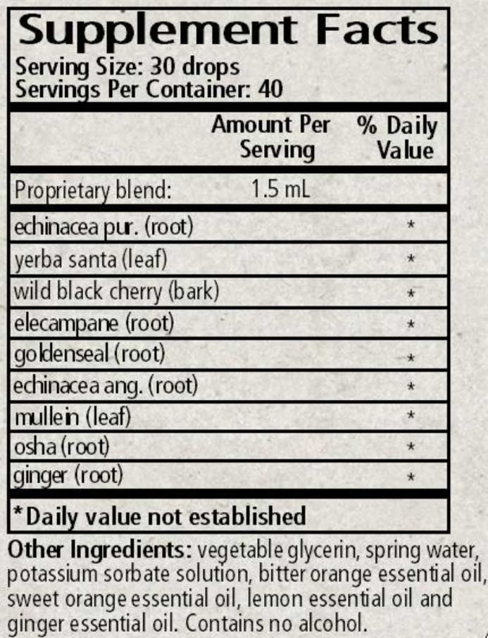Wise Woman Herbals Immune Glycerite Ingredients