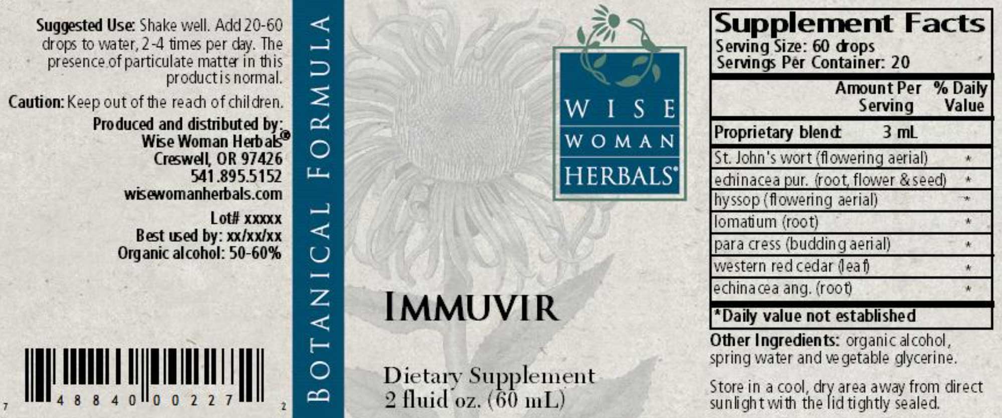 Wise Woman Herbals Immuvir Label