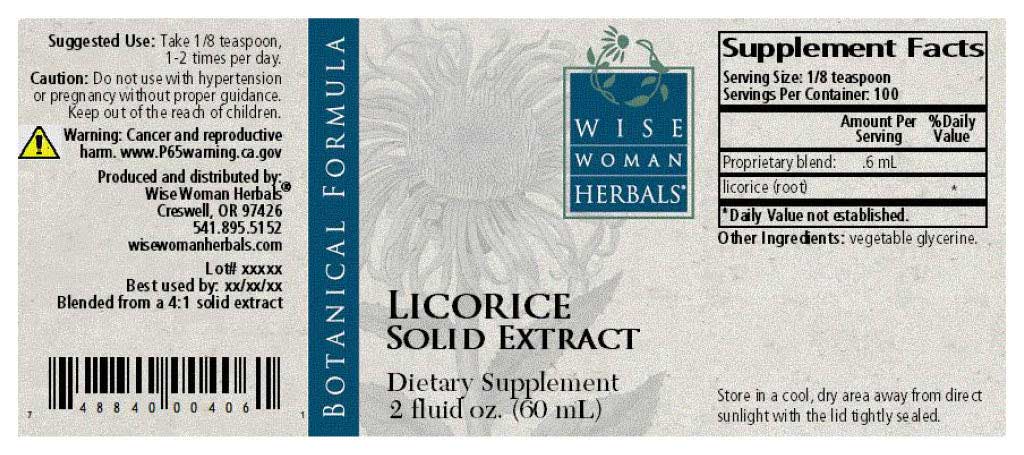 Wise Woman Herbals Licorice Solid Extract Label