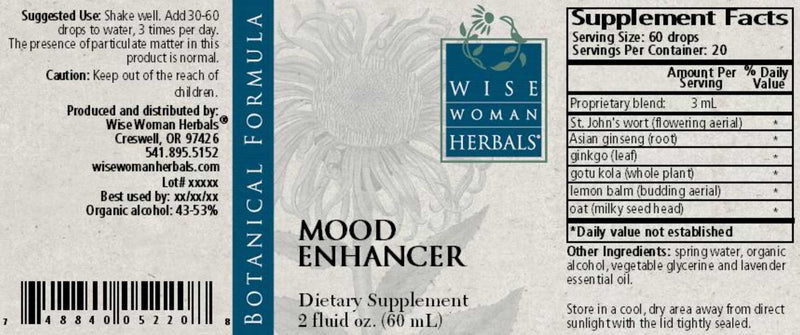 Wise Woman Herbals Mood Enhancer Label