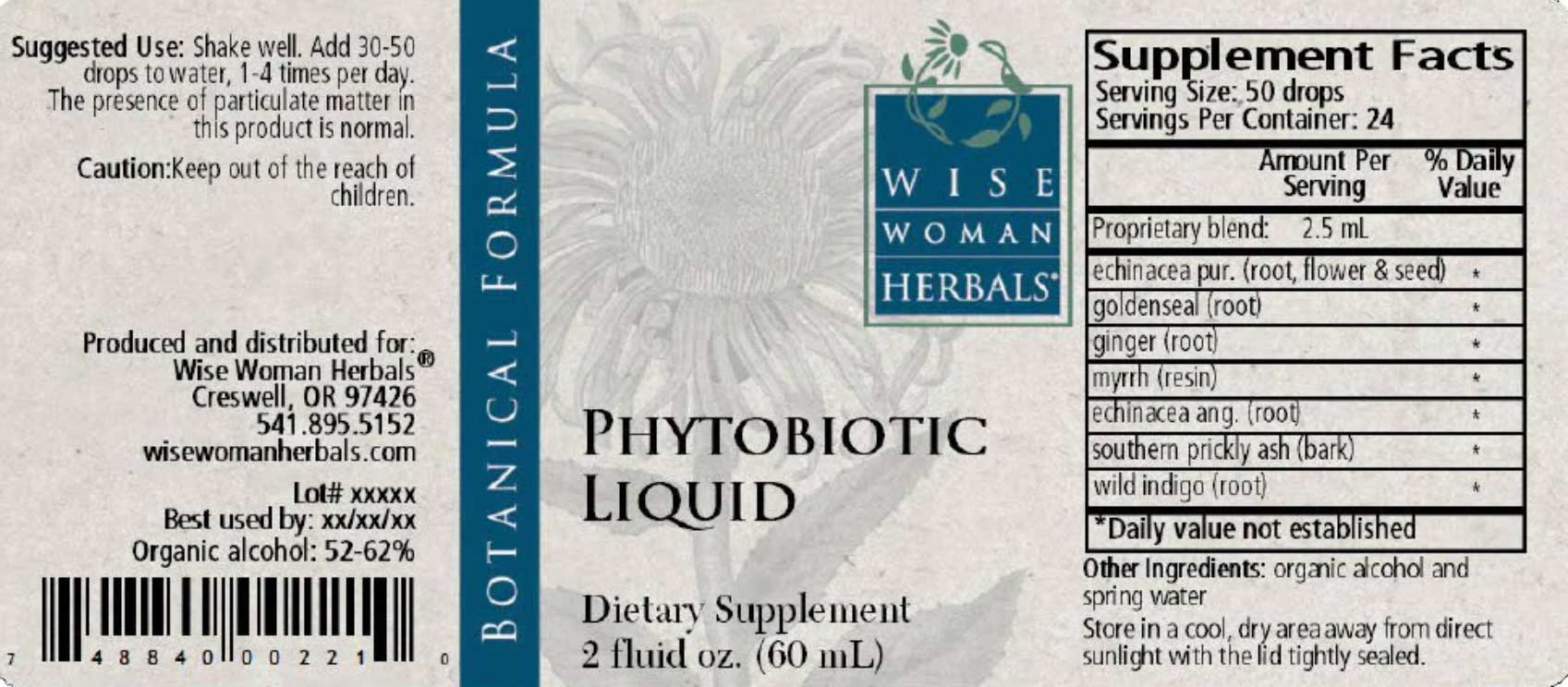 Wise Woman Herbals Phytobiotic Liquid Label