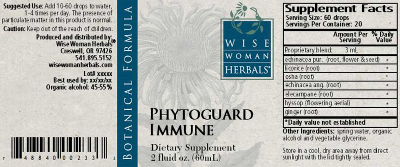Wise Woman Herbals Phytoguard Immune Label