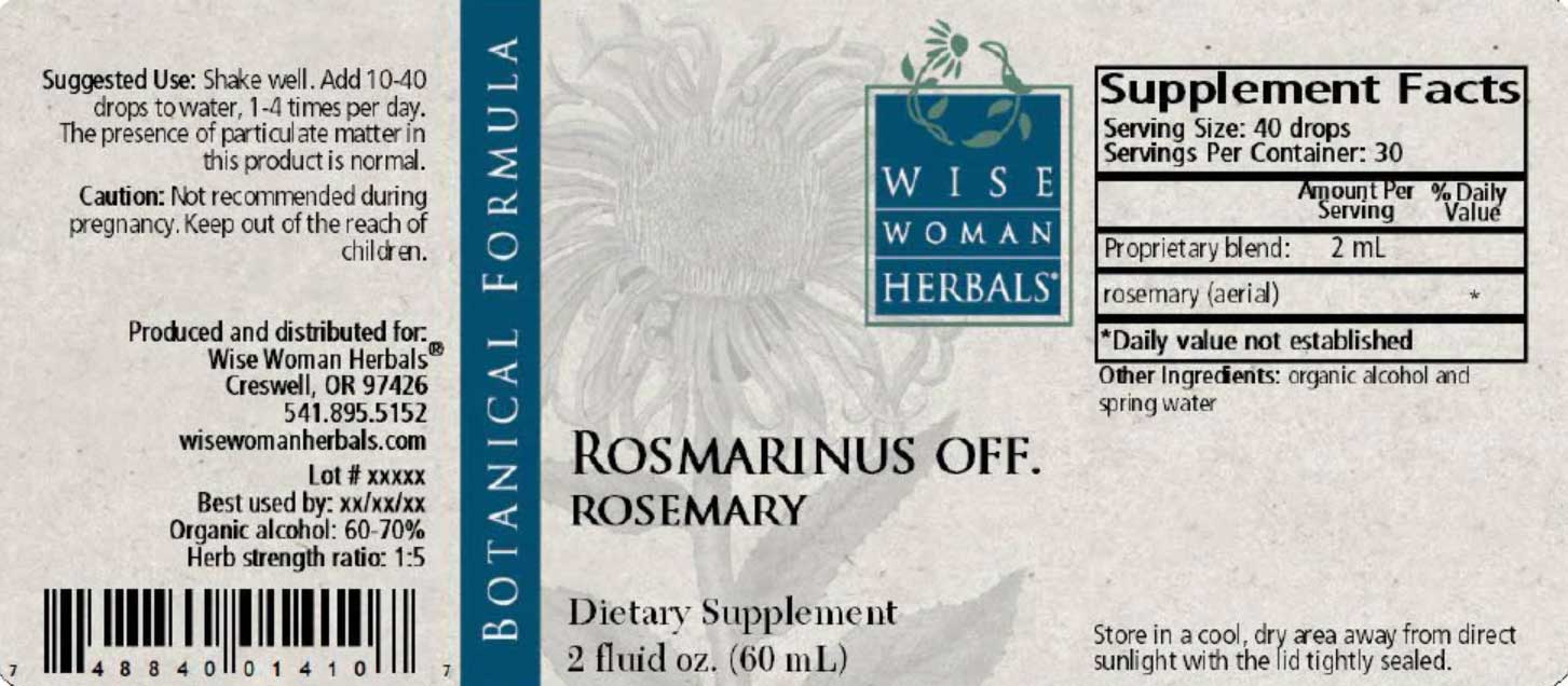 Wise Woman Herbals Rosmarinus Officinalis Rosemary Label