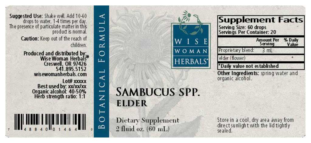 Wise Woman Herbals Sambuccus Spp Elder Label