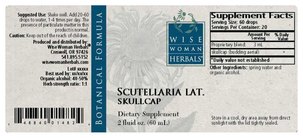 Wise Woman Herbals Scutellaria Lateriflora Skullcap Label
