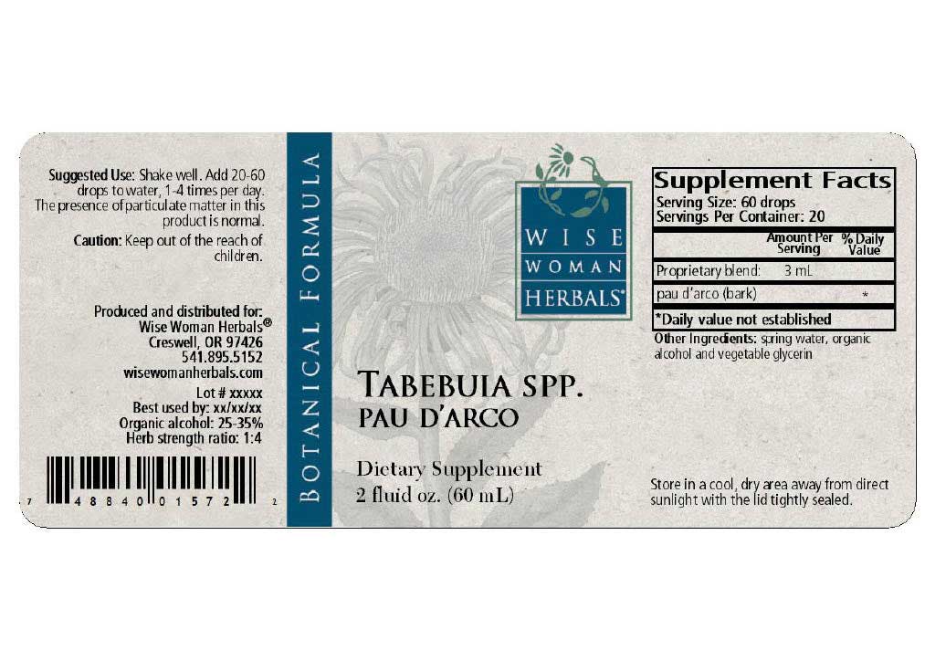 Wise Woman Herbals Tabebuia Impetiginosa Pau Darco Label