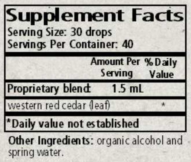 Wise Woman Herbals Thuja Plicata Western Red Cedar Ingredients